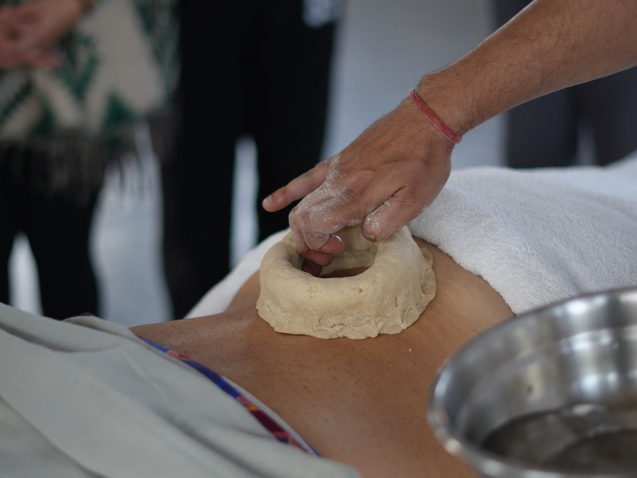 Experience traditional Kati Basti Ayurvedic therapy in Jonk, India, promoting back pain relief and wellness.